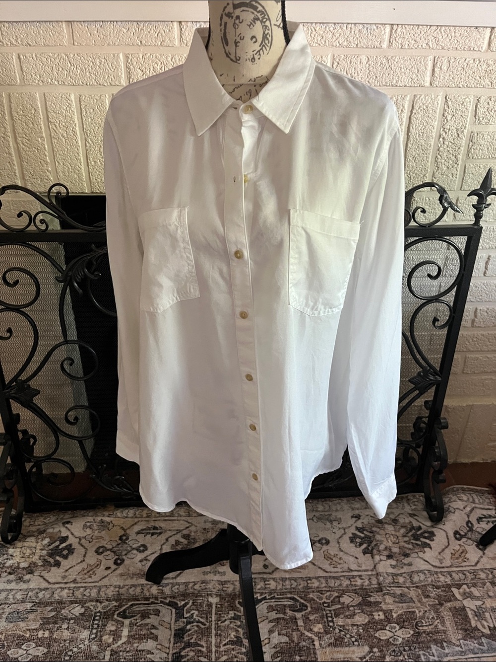 Lucky Brand White Button-Up Long Sleeve Shirt